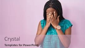  Presentation with crying - Slides with young-african-american-with-braids background and a lemonade colored foreground