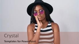  Presentation with depression - Presentation theme having young-african-american-with-braids background and a coral colored foreground