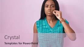  Presentation with lips mouth - PPT theme enhanced with young-african-american-with-braids background and a lemonade colored foreground