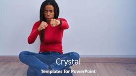  Presentation with violence - PPT layouts enhanced with young-african-american-with-braids background and a ocean colored foreground