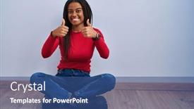  Presentation with winner - Slides having young-african-american-with-braids background and a ocean colored foreground