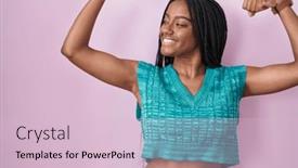  Presentation with proud american - PPT theme enhanced with young-african-american-with-braids background and a lemonade colored foreground