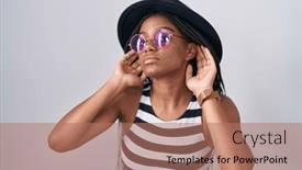  Presentation with deaf - Slides having young-african-american-with-braids background and a coral colored foreground