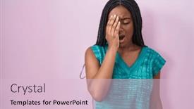  Presentation with face pain - PPT layouts enhanced with young-african-american-with-braids background and a  colored foreground