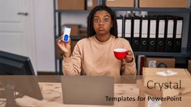  Presentation with sweetener - PPT layouts consisting of young-african-american-with-braids background and a coral colored foreground