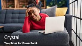  Presentation with stressed - Presentation enhanced with young-african-american-with-braids background and a dark gray colored foreground