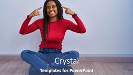  Presentation with great idea - Presentation consisting of young-african-american-with-braids background and a ocean colored foreground