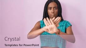  Presentation with american - Slide deck consisting of young-african-american-with-braids background and a  colored foreground