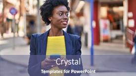  Presentation with african american business - Presentation consisting of young-african-american-woman-business background and a ocean colored foreground