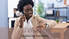  Presentation with african american business - Presentation enhanced with young-african-american-woman-business background and a coral colored foreground