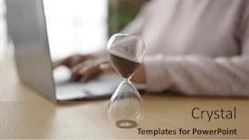  Presentation with african american business - Presentation theme with young-african-american-woman-business background and a coral colored foreground