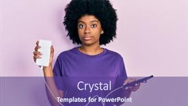  Presentation with african american marriage - Slide set having young-african-american-woman-charging background and a violet colored foreground