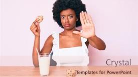  Presentation with drinking glass - Slide set with young-african-american-woman-drinking background and a lemonade colored foreground