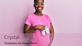  Presentation with african american baby - Presentation theme consisting of young-african-american-woman-expecting background and a coral colored foreground
