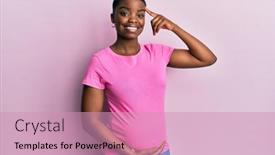  Presentation with african american baby - Beautiful PPT theme featuring young-african-american-woman-expecting backdrop and a coral colored foreground