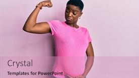  Presentation with african american baby - Slide deck with young-african-american-woman-expecting background and a coral colored foreground