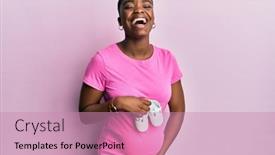  Presentation with african american baby - Beautiful PPT theme featuring young-african-american-woman-expecting backdrop and a coral colored foreground