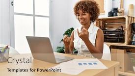  Presentation with deaf - Theme consisting of young-african-american-woman-having background and a coral colored foreground