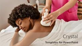  Presentation with african-beauty - Presentation theme with young-african-american-woman-having background and a  colored foreground