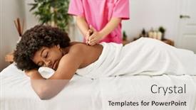  Presentation with african beauty - PPT layouts with young-african-american-woman-having background and a lemonade colored foreground