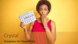  Presentation with shame - Colorful presentation enhanced with young-african-american-woman-holding backdrop and a gold colored foreground