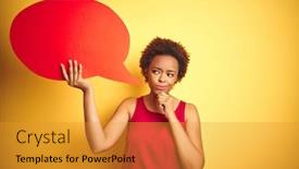  Presentation with african american weddig - Colorful presentation design enhanced with young-african-american-woman-holding backdrop and a gold colored foreground