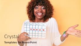  Presentation with american heart - PPT theme enhanced with young-african-american-woman-holding background and a lemonade colored foreground