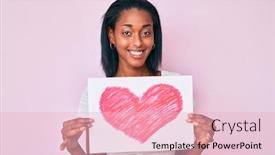  Presentation with american heart - Presentation design featuring young-african-american-woman-holding background and a lemonade colored foreground