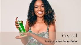  Presentation with aloe vera - Beautiful theme featuring young-african-american-woman-holding backdrop and a coral colored foreground
