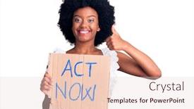 Presentation with now - Theme featuring young-african-american-woman-holding background and a lemonade colored foreground