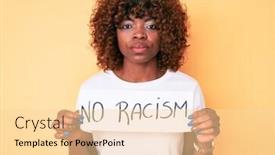  Presentation with racism - Slide deck featuring young-african-american-woman-holding background and a blonde colored foreground