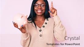  Presentation with african american woman question - Audience pleasing theme consisting of young-african-american-woman-holding backdrop and a lemonade colored foreground