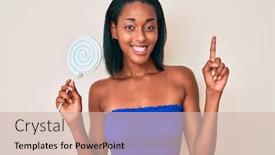  Presentation with african american woman question - Theme enhanced with young-african-american-woman-holding background and a soft green colored foreground