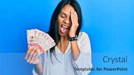  Presentation with face pain - Slide deck enhanced with young-african-american-woman-holding background and a light blue colored foreground