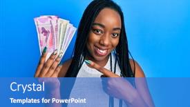  Presentation with american indian - Audience pleasing theme consisting of young-african-american-woman-holding backdrop and a teal colored foreground