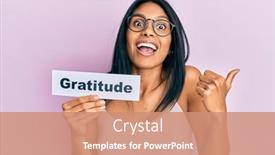  Presentation with gratitude - Slide deck featuring young-african-american-woman-holding background and a coral colored foreground