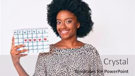  Presentation with american heart - Audience pleasing PPT layouts consisting of young-african-american-woman-holding backdrop and a light gray colored foreground