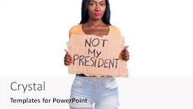  Presentation with african american protest - Theme enhanced with young-african-american-woman-holding background and a white colored foreground