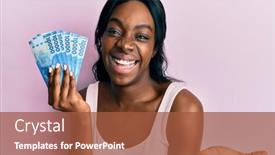  Presentation with chilean - Presentation design consisting of young-african-american-woman-holding background and a red colored foreground