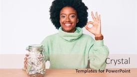  Presentation with african american families - PPT layouts with young-african-american-woman-holding background and a lemonade colored foreground