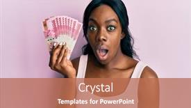  Presentation with african woman - Slide set consisting of young-african-american-woman-holding background and a coral colored foreground