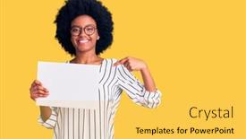  Presentation with proud american - PPT layouts consisting of young-african-american-woman-holding background and a yellow colored foreground