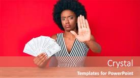  Presentation with african american families - Colorful presentation design enhanced with young-african-american-woman-holding backdrop and a coral colored foreground