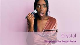  Presentation with blush - Slide deck with young-african-american-woman-holding background and a lemonade colored foreground