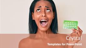  Presentation with control - Slides featuring young-african-american-woman-holding background and a coral colored foreground