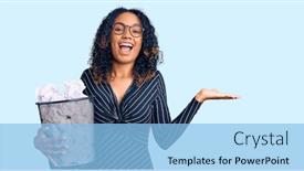  Presentation with bin - Theme enhanced with young-african-american-woman-holding background and a light blue colored foreground