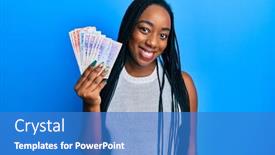 Presentation with swedish - Audience pleasing presentation theme consisting of young-african-american-woman-holding backdrop and a teal colored foreground