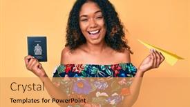  Presentation with canadian - Theme consisting of young-african-american-woman-holding background and a yellow colored foreground