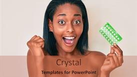  Presentation with african american collaboration - Beautiful presentation theme featuring young-african-american-woman-holding backdrop and a red colored foreground