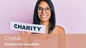  Presentation with african charity - Theme enhanced with young-african-american-woman-holding background and a coral colored foreground